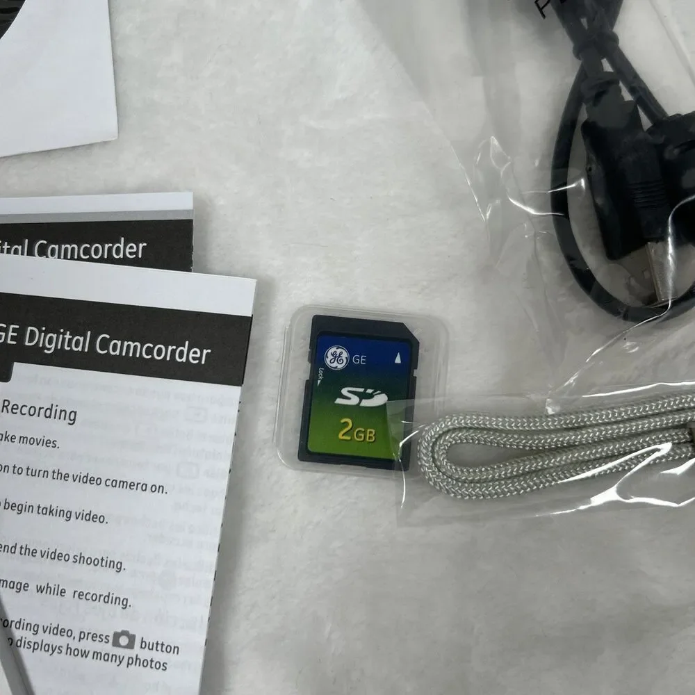 GE DV1 HD 1080p Camcorder Video Camera Waterproof w/ Memory Card Disc Open Box